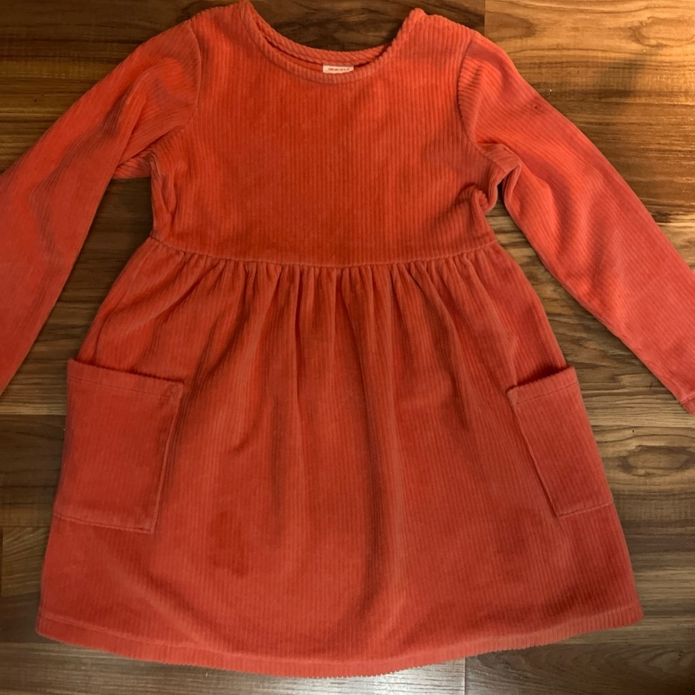 Hanna Andersson Corduroy Dress Coral Size 6/7 cm120